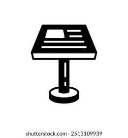 Información Stand Icono de glifo, Ilustración vectorial