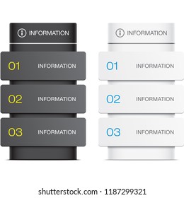 Information stand vector illustration. Black and white desk templates. Navigation board mockup.