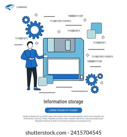 Information storage flat design style vector concept illustration