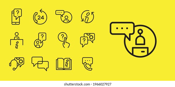 Información y soporte: conjunto de iconos limpios