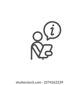 information support outline icon vector design good for web or mobile app