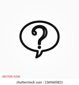 Information support, question mark icon vector sign symbol for design