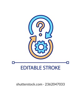 Information support setup RGB color icon. Answers on customers questions. Technical settings. Isolated vector illustration. Simple filled line drawing. Editable stroke. Arial font used