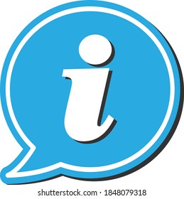 símbolo o icono de información, burbuja de voz con letra i ilustración vectorial