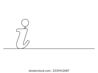 Information symbol one continuous line One editable line help desk help. Vector illustration