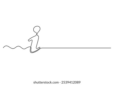 Information symbol one continuous line One editable line help desk help. Vector illustration