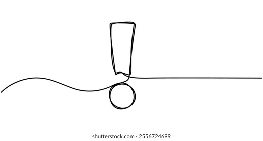Information symbol one continuous line . One editable line help desk help. The Information linear icon. Support service help sign, help. Vector illustration, pro vector, Exclamation mark in one line