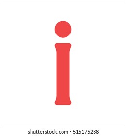 i Information symbol sign flat icon on background
