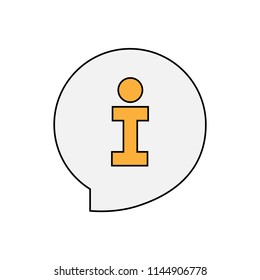 Information symbol in a speech bubble icon, vector illustration design. Communication collection.