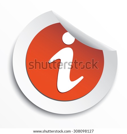 Information symbol with sticker
