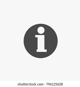 information symbol vector icon in gray circle