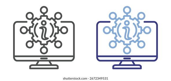Icono de dos colores del sistema de información