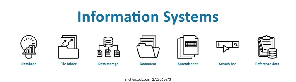 Ícone Sistemas de Informação banner line art collection