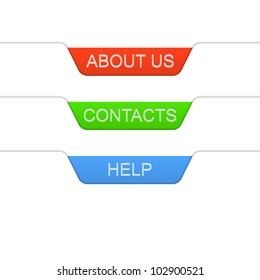 Information tab labels. Vector illustration