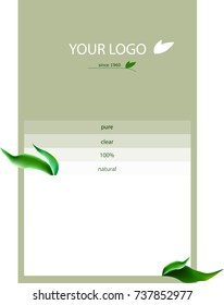 Information tablet design with green leaves