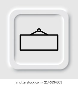 Information tag simple icon. Flat design. Neumorphism design.ai