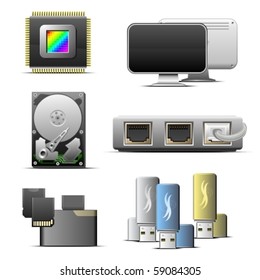 information technologies vector icon set