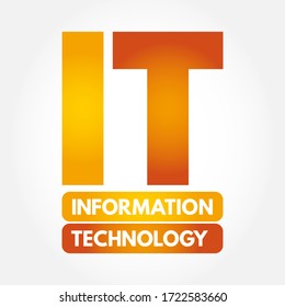 IT - Acrónimo de tecnología de la información, contexto conceptual