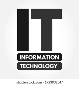 IT - Information Technology acronym, concept background