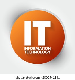 IT - Information Technology acronym, concept background