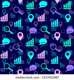 Information technology background. WiFi, social media, internet symbols. Computer science. Vector