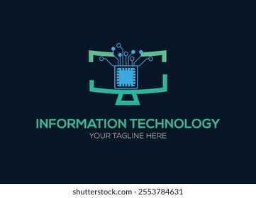 Information technology brand Tech logo vector format design 