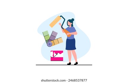 Information technology business, work in internet vector illustration