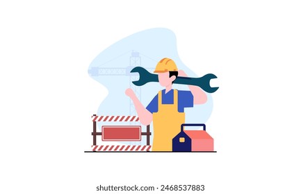 Information technology business, work in internet vector illustration