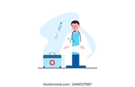 Information technology business, work in internet vector illustration