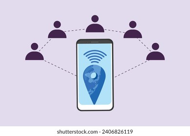 Information technology concept. Colored flat vector illustration isolated.