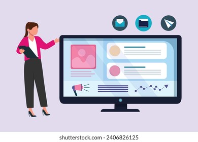 Information technology concept. Colored flat vector illustration isolated.