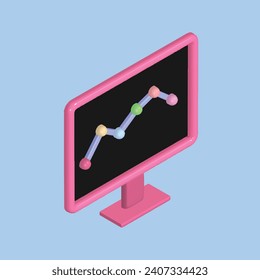 Information technology concept. Realistic 3d object cartoon style. Vector colorful illustration.