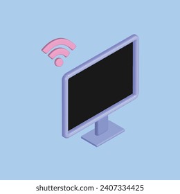 Information technology concept. Realistic 3d object cartoon style. Vector colorful illustration.