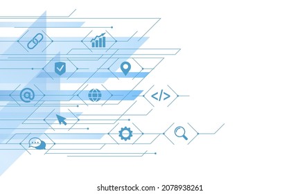 Information technology connect, abstract lines and dots background. Icon connection digital big data concept. Vector illustration