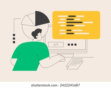 Information technology courses abstract concept vector illustration. IT course for all levels, computing and hi-tech training, data and web programming, network management classes abstract metaphor.