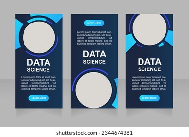 Information technology and data science web banner design template. Vector flyer with text space. Advertising placard with customized copyspace. Printable poster for advertising. Arial font used