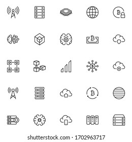 Information technology design icons set. Thin line vector icons for mobile concepts and web apps. Premium quality icons in trendy flat style. Collection of high-quality black outline logo