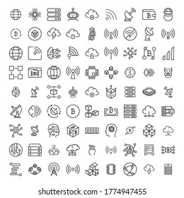 Information technology design icons set. Thin line vector icons for mobile concepts and web apps. Premium quality icons in trendy flat style. Collection of high-quality black outline logo