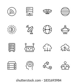 Information technology design icons set. Thin line vector icons for mobile concepts and web apps. Premium quality icons in trendy flat style. Collection of high-quality black outline logo