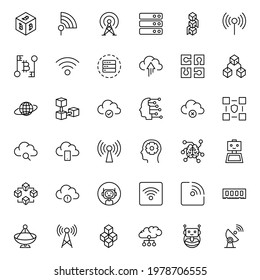 Information technology design icons set. Thin line vector icons for mobile concepts and web apps. Premium quality icons in trendy flat style. Collection of high-quality black outline logo
