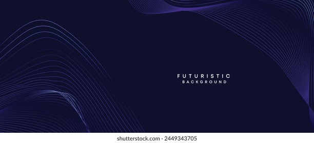 Information technology, digital age, data visualization, future technology background. Concept of futuristic technology. Smooth wave lines with purple, blue, and green gradient banner, presentation