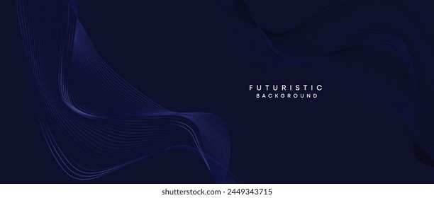 Information technology, digital age, data visualization, future technology background. Concept of futuristic technology. Smooth wave lines with purple, blue, and green gradient banner, presentation