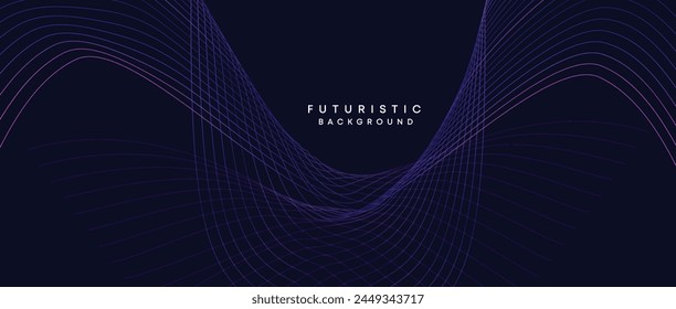 Information technology, digital age, data visualization, future technology background. Concept of futuristic technology. Smooth wave lines with purple, blue, and green gradient banner, presentation