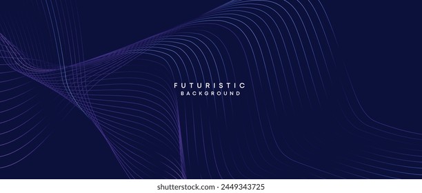 Information technology, digital age, data visualization, future technology background. Concept of futuristic technology. Smooth wave lines with purple, blue, and green gradient banner, presentation