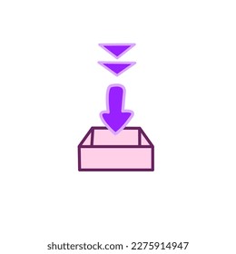 An information technology download icon
with a download arrow sign and inbox  
