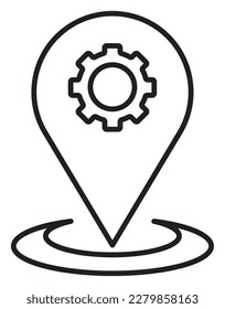 Equipo de tecnología de la información, ilustración de icono del vector de ubicación.