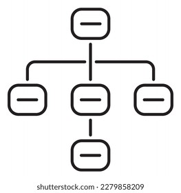 Ilustración del icono vectorial de la jerarquía de la tecnología de la información.