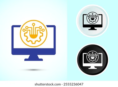 Information technology icon design illustration. Digital tech icon