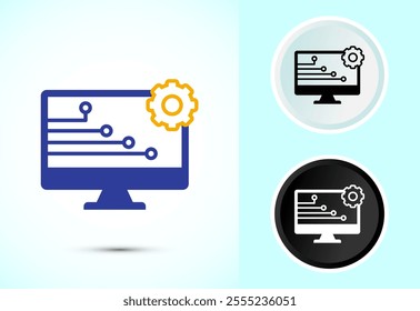 Information technology icon design illustration. Digital tech icon