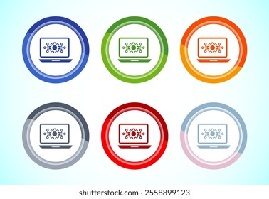 Information technology icon design illustration. Digital tech icon, Button Design Set